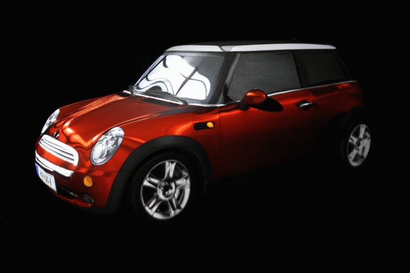 Animation: Wechselnde Felgendesigns am Mini